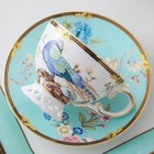 Bone China Tea Cup And Saucer Set - Vintage Blue Coffee Cup And Saucer For Wo   