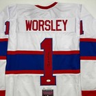 Autographed signed Gump Worsley Montreal White Hockey Jersey Jsa Coa