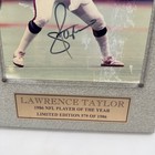 Nfl Lawrence Taylor 1986 Player Of The Year Plaque Signed Limited Edition 579