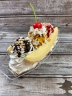 Display Fake Food Prop Banana Split Sundae With Cherry And Fake Nuts  F0375