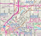 Metro Denver-aurora-boulder Co Detailed Region Wall Map W zip Codes