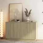Modern Wood Fluted Buffet Sideboard Credenza Storage Cabinet