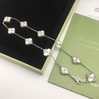Van Cleef   Arpels Necklace Vintage Alhambra Guilloche 10 Motifs 18k White Gold