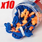 10 Pair Silicone Corded Ear Plugs Reusable Shooting Hearing Protection With Cord