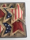               nib Martha Stewart Burlap Patriotic Star Themed Garland  6ft 