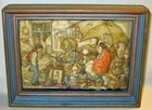 Anton Pieck Art Shadowbox Framed Vintage 1966 Antiques Street Market 8 x 5 5 