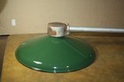 Vintage Benjamin Green   White Porcelain Enamel Gas Station Barn Light - Working