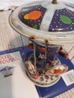 Vintage Space Rocket Spinning Carousel Tin Toy Collector Series Works Great 