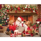 7x5ft Christmas Photography Backdrop Fireplace Photography Background For Studio
