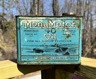 Vintage Rare Metal Mona Square Motor Oil Can W early Car Graphic Gas  sign