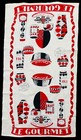 Nos Mid Century Startex Vtg  Linen Tea Towel Wall Art Le Gourmet