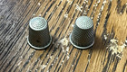 Vintage Metal Sewing Thimbles Lot Of 3 Mixed Sizes 8 9 Dimple Pattern