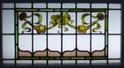 Victorian Hand Painted English Leaded Stained Glass Window 32  X 18 