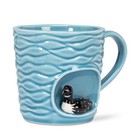 Loon Bird In Alcove Wavy Blue Mug Stoneware