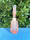 Silvestri Handcrafted Pink Empty Perfume Bottle With Stopper Etched Carved