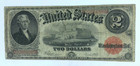 1917  2 Two Dollar Bill Large Size  bracelet Back  Legal Tender Note Fr  60