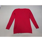 Simply Scarlett Womens L Red Rhinestone Cutout Long Sleeve Tunic Top