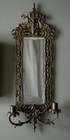 Pair Antique Victorian Brass Wall Sconces 23 5    Ornate Candle Holders
