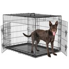 Dog Crate Cage With Double Door   Tray     Foldable Metal Kennel 24-48 Inch