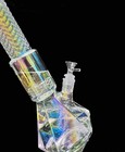 15 5  Iridescent Glass Bong Water Pipe Percolator Thick Smoking Hookah Beaker