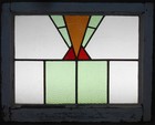 Geometrical Midsize Old English Leaded Stained Glass Window 24  X 18 75 