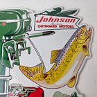 Vintage Johnson Sign - Gas Boat Engines Outboards Porcelain Pump Sign