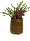 Vintage Rustic Indian Wabi Sabi Hand Carved Wooden Grain Measure Storage Pot