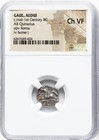 Ngc Ch Vf  Gaul Aedui Ancient France 50 Bc Celtic Celts Ar Quinarius Silver Coin