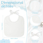 Panitay Solid White Feeder Bibs Cotton Baby Bibs For Feeding Diy Baby Shower Gam
