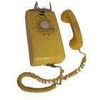 Vtg Bell System Western Electric Harvest Gold Yellow Rotary Dial Wall Telephone 