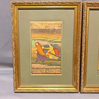 Antique Indian Indo-persian Mughal Miniature Framed Paintings Couples - See Desc