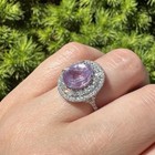 6 00ct Round Cut Natural Diamond Pink Sapphire Solid 14k White Gold Wedding Ring