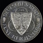 1930 Germany 5 Reichsmark     Uncirculated Details     Silver Coin Liberation 38x