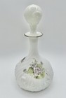 Vintage 19th Century Dithridge Milk Glass Vanity Barber Bottle Hand Painted