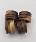 Vintage Set Of 4 Mcm Wood Carved Napkin Holders