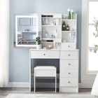 White Dressing Table Stool   Led Lighted Mirror Set Makeup Vanity Desk 6 Drawers