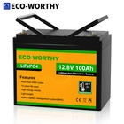 Eco-worthy 12v 100ah 1280wh Lifepo4 Lithium Battery  For Rv Solar Panel New