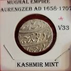 Mughal Empire   Aurengzeb Silver Rupee   Ad 1658-1707  Kashmir  Mint   Rrr