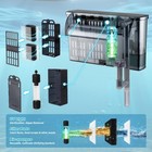 Large Hang On Back Aquarium Filter 264gph For 40-100 Gal  Fish Tank  W  U-v Ligh