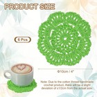 6pcs Crochet Handmade Doilies 4  Placemats Lace Coasters Light Green