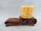 Big Antique Chinese Natural Heian Jade Ring Hand-carved Old Jade Ring