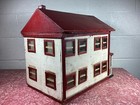 Vintage Folk Art Handmade Handcrafted Wood Wooden Doll House Cottage Primitive