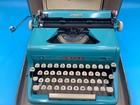 Vtg 1950s Royal Quiet Deluxe Turquoise Typewriter In Original Case