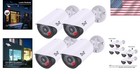 Realistic Fake Security Camera System - Night Vision Leds  4 Outdoor indoor Pack