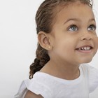 14k Gold Tiny Flower Clear Cz Baby   Toddler   Kids Earrings Safety Screw Back