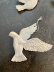 Lot Of 4 Vintage White Plastic Dove Ornaments