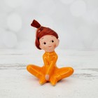 Vintage National Potteries Japan Orange Pixie Elf With Red Hair Figurine