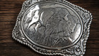 American Bison Belt Buckle Buffalo Western Cowboy Rodeo Rope Edge Silver Tone
