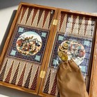 Backgammon Set Persian Khatam Wooden Handmade Game Board 50cm - Gift For Dad    