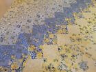 1 Yd   16  X 42  Vintage Blue  yellow Quilt Pattern Great For Cheater Quit  8050